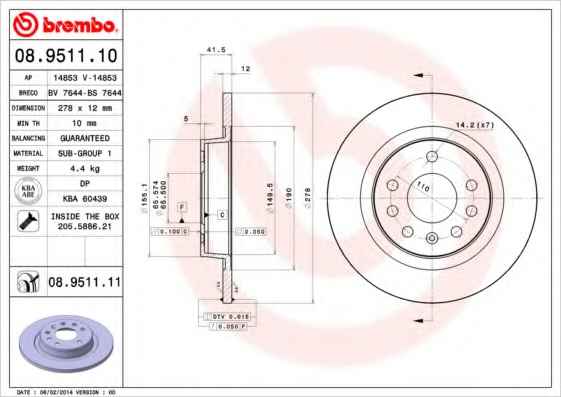 BREMBO 08.9511.10