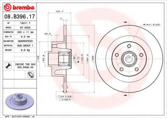 BREMBO 08.B396.17