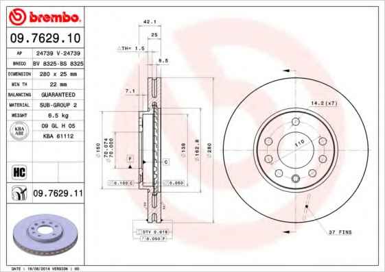 BREMBO 09.7629.11