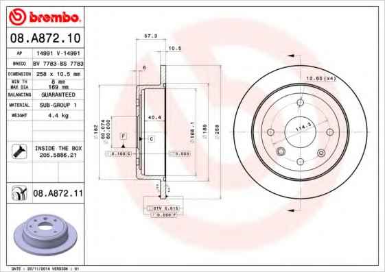 BREMBO 08.A872.10