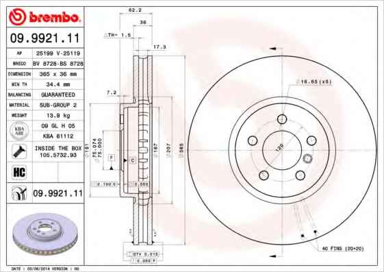 BREMBO 09.9921.11