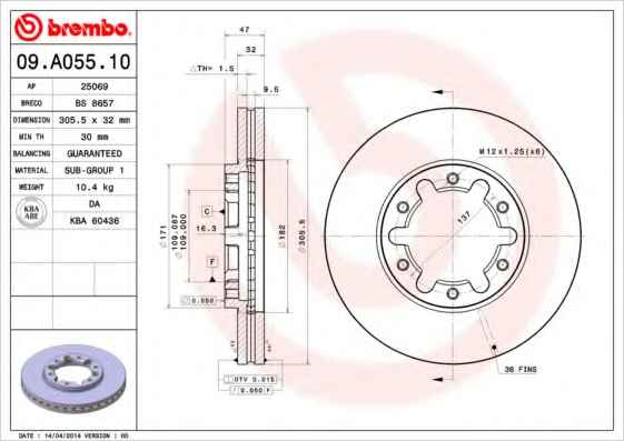 BREMBO 09.A055.10